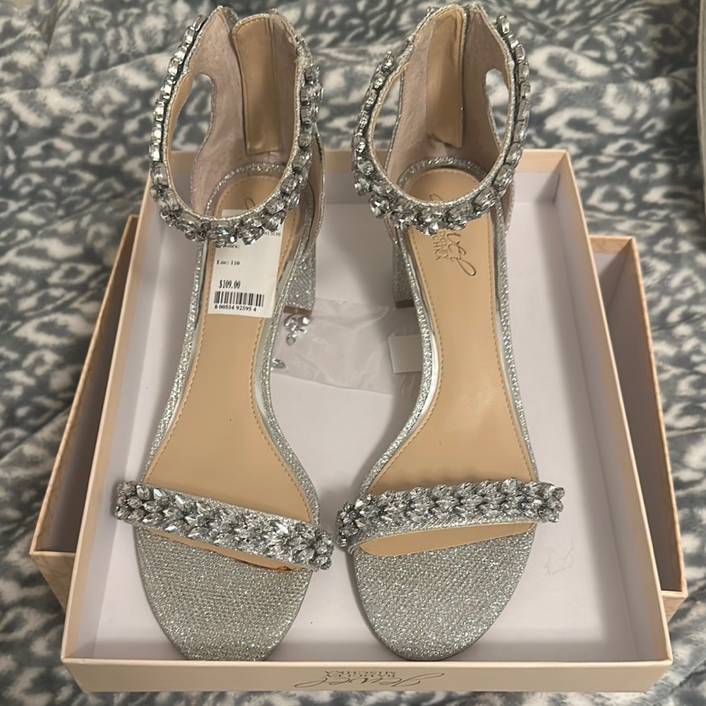 Badgley Mischka Silver Heels